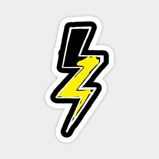 Lightning Bolt Doodle White Magnet