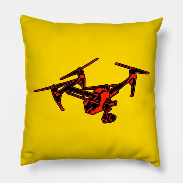 Red Drone Pillow by AKdesign