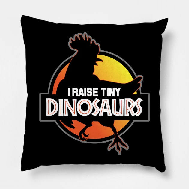 I Raise Tiny Dinosaurs Sunset Pillow by andantino