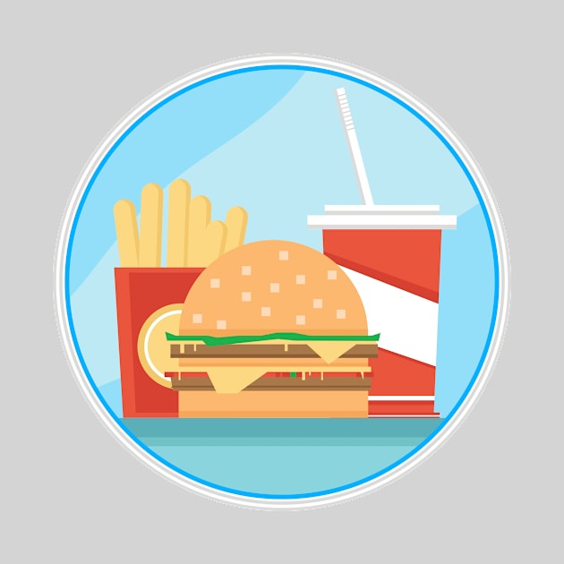 Fast food in flat style by ComPix