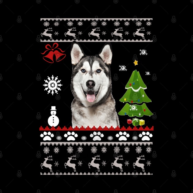 Husky Dog Ugly Christmas Sweater by BoongMie