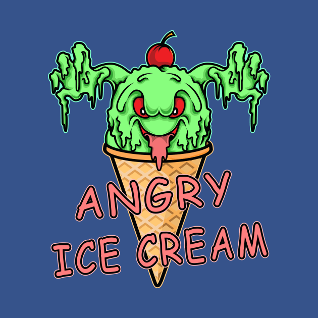 Angry Ice Cream Funny Cartoon Design by Hariolf´s Mega Store