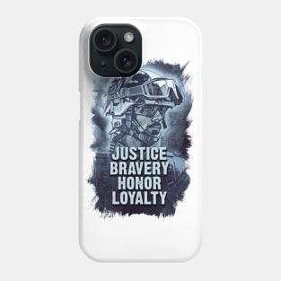 Justice Bravery Honor Loyalty Warriors Code of Conduct Phone Case