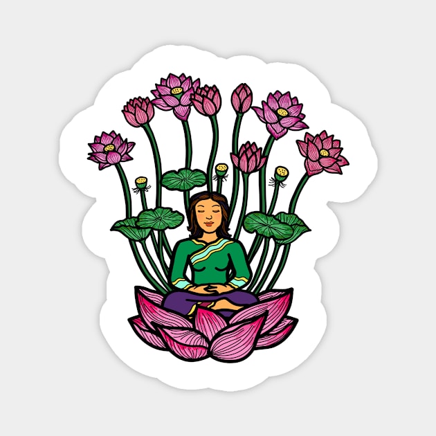 Meditation mindfulness mental health wellbeing Magnet by Nalidsa