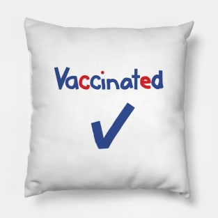 Vaccinated with Check Pillow