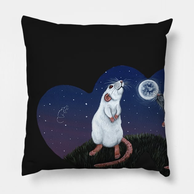 Heart Rats Pillow by WolfySilver