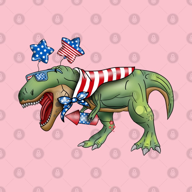 4th of July dinosaur by Zedeldesign