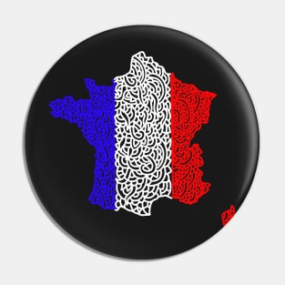 France Map and Flag Pin