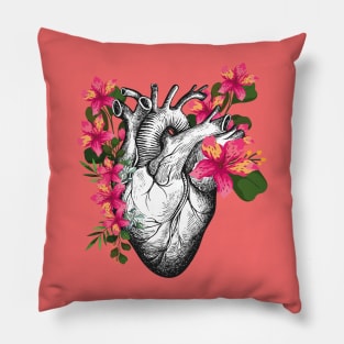 Floral anatomical heart Pillow