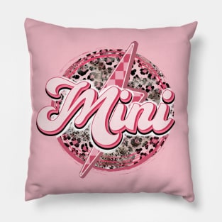 Mini Valentine Matching Shirt, Leopard Print, Checker Light bolt Pink Valentines Pillow