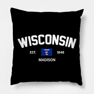 Wisconsin Collegiate Preppy Pillow