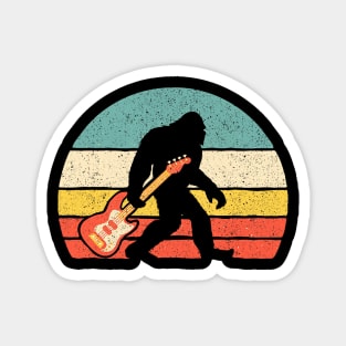 Bigfoot Play Electric Guitar Vintage for Bass Player Bassist Music Guitarist Magnet