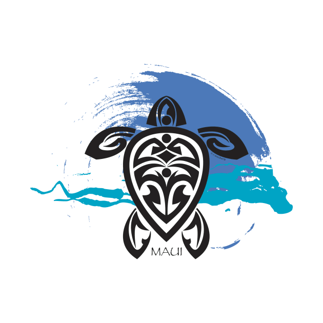 Tribal Turtle Maui by srwdesign