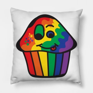 Gay Pride Rainbow Cupcake Pillow