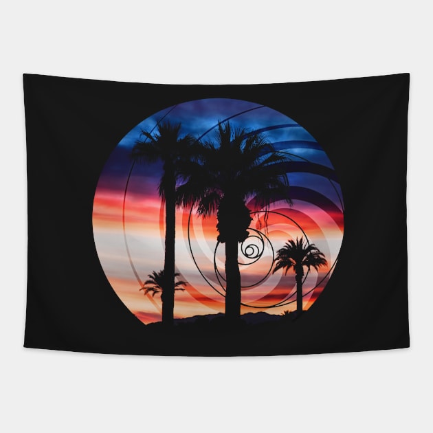 Palm Waves Tapestry by Arcuedes