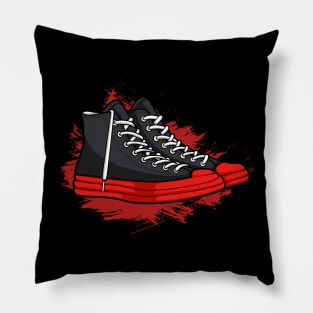 Black Red Midsole Sneaker Pillow