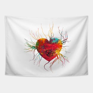 Human Veins With Heart Tapestry