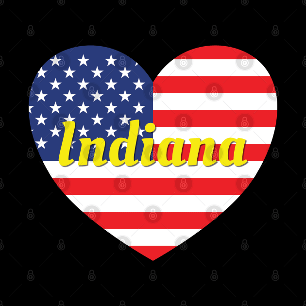 Indiana American Flag Heart by DPattonPD