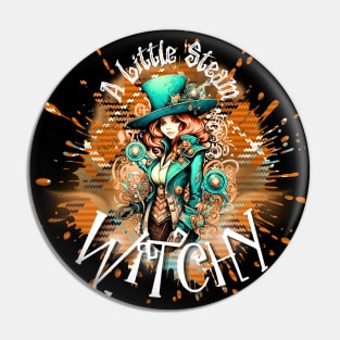 Little Steampunk Witchy- Teal Pin