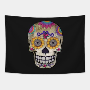 Day of the Dead Grunge Skull Tapestry