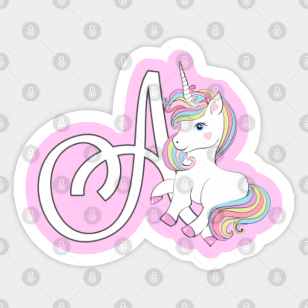 Letter A Initials Personalised Unicorn Gift Idea Letter A Letters Abc Sticker Teepublic