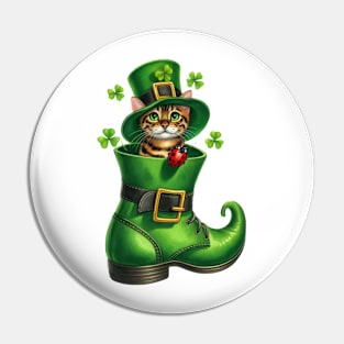 Bengal Cat Shoes For Patricks Day Pin