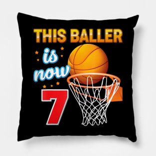 This Baller Is Now 7 Year Old 7Th Birthday Basketball Boy Pillow