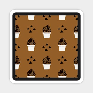 Brown Cactus Pattern Magnet