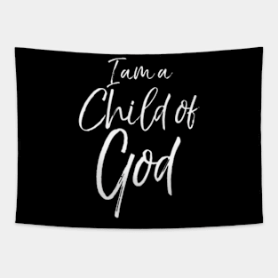 Cute Christian Salvation Quote  I Am a Child of God Tapestry