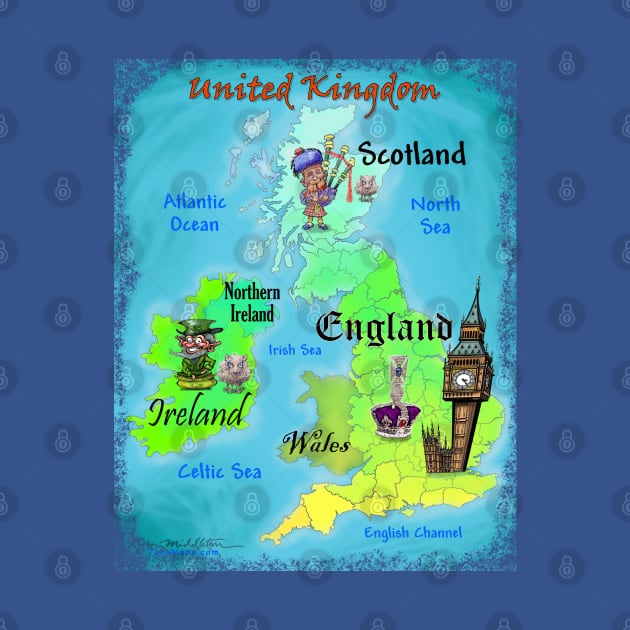 United Kingdom Fun Map by Kevin Middleton