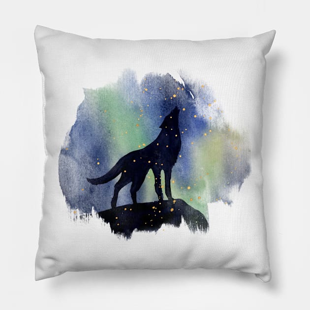 Wolf spirit animal Pillow by Chavjo Mir11