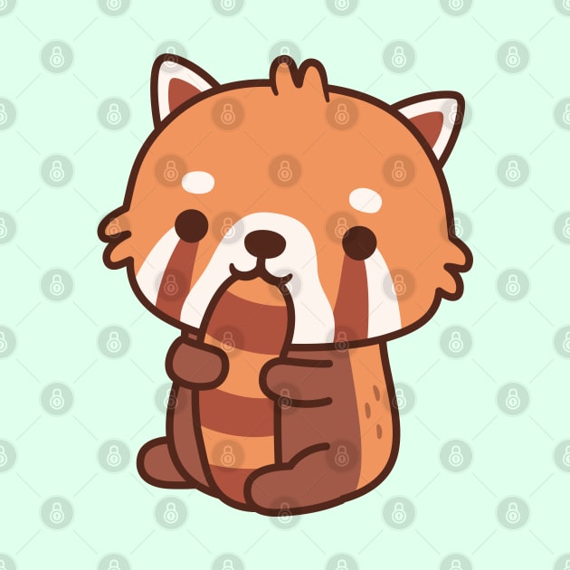 Cute Red Panda Biting On Its Tail by rustydoodle