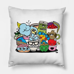 Funny cartoon food kawaii Pillow