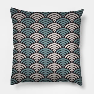 Japanese blue seigaiha wave pattern Pillow