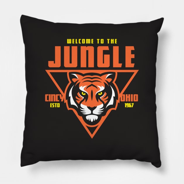 Cincinnati Bengals 2022 Super Bowl! Welcome to The Jungle Pillow by BooTeeQue