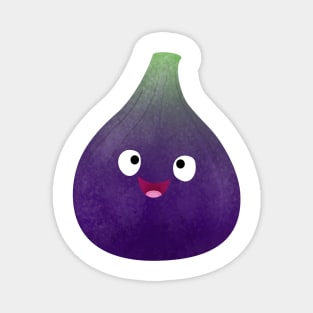 Cute happy purple fig fruit cartoon Magnet