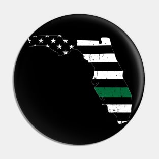 Florida Thin Green Line Military and Border Patrol Shirt Pin