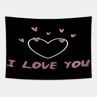 I love you amazing heart meme love text font couple's Woman's Tapestry