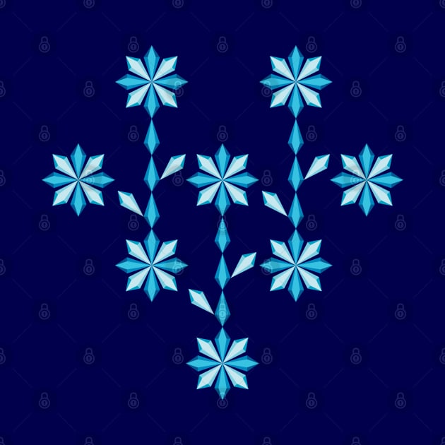 Winter floral blue heart design, version two by kindsouldesign