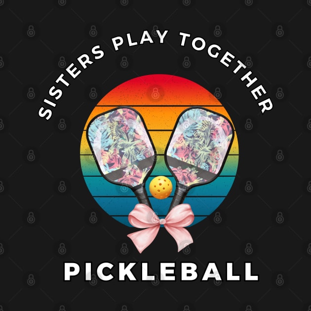 Pickleball sisters play together , pickleball player by KIRBY-Z Studio