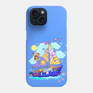 Funny monkeys sailing Phone Case