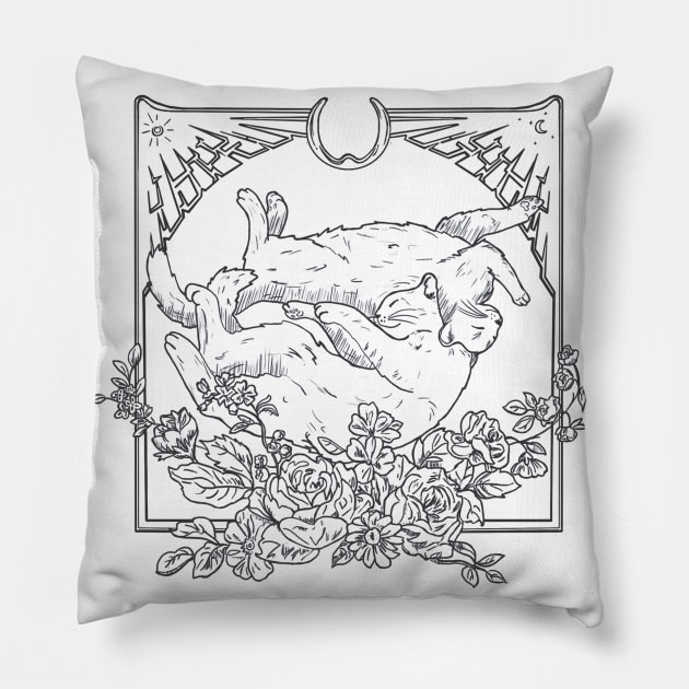 Cats cute graphic art spring Pillow by AnastasiiaOle