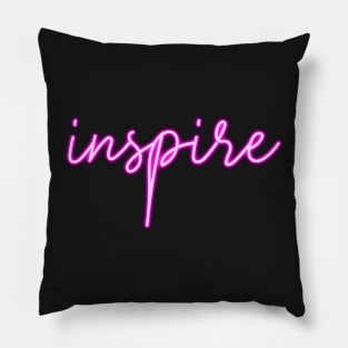 Neon Inspire Sign Art Pillow