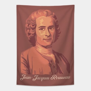 Jean-Jacques Rousseau Artsy Coral Portrait Tapestry