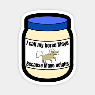 I call my horse mayo Magnet