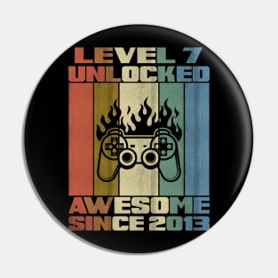 Level 7 Unlocked Birthday 7 Years Old Awesome Since 2013 Pin