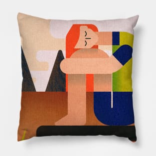 Alyonushka. Flat design based on folk tales Pillow