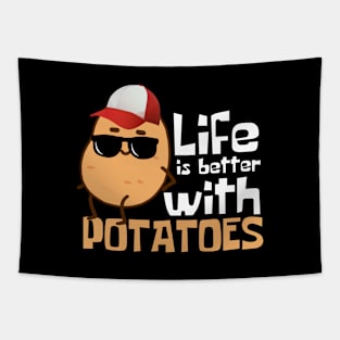 Life Is Better With Potatoes Funny Tapestry