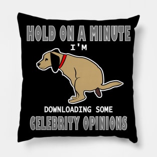 Funny Downloading Celebrity Opinions Humor Pillow