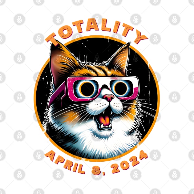 2024 Solar Eclipse Cat-astrophe: Humorous 'Totality' Eclipse Tee by Klimek Prints